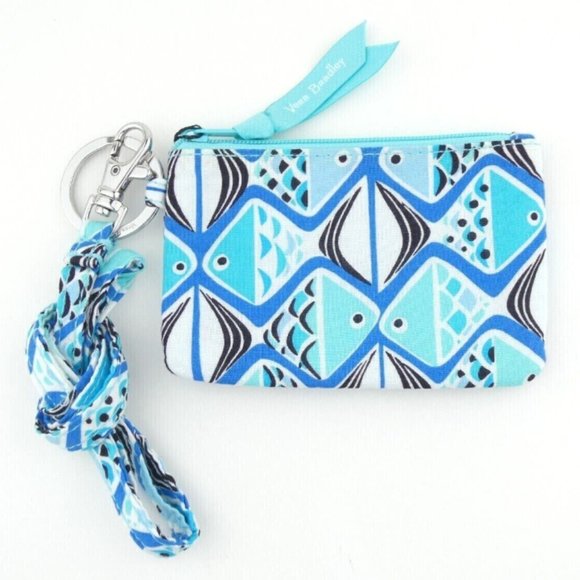 Vera Bradley Go Fish Blue Zip Id & Lanyard Set NWT - Picture 1 of 2